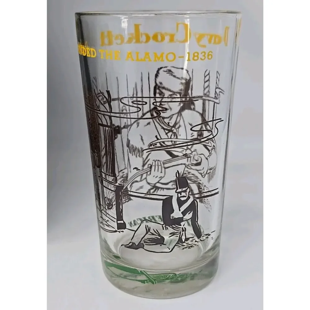 Vintage Davy Crockett Glass‎ Brown Tumbler Approx. Size: 5